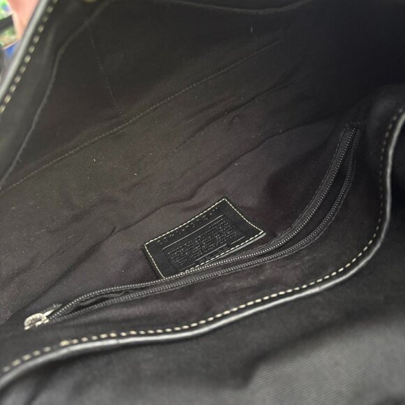 Vintage Coach Soho Buckle Flap Signature Canvas Black Leather Bag Purse Y2K 1463 - Picture 8 of 9